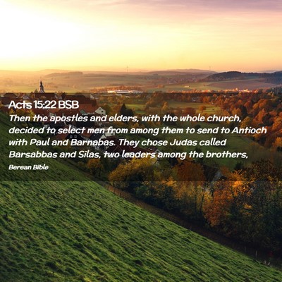 Picture 02 - Acts 15:22 BSB - Then the apostles and elders, with the whole - Bible Verse Picture