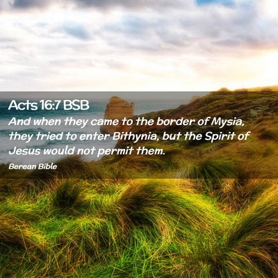 Picture 02 - Acts 16:7 BSB - And when they came to the border of Mysia, they - Bible Verse Picture