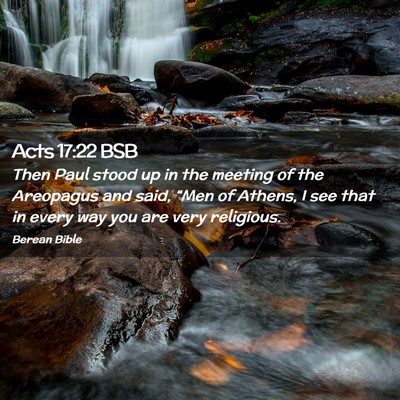 Picture 02 - Acts 17:22 BSB - Then Paul stood up in the meeting of the - Bible Verse Picture