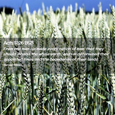Picture 02 - Acts 17:26 BSB - From one man He made every nation of men, that - Bible Verse Picture