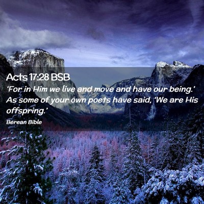 Picture 02 - Acts 17:28 BSB - ‘For in Him we live and move and have our - Bible Verse Picture