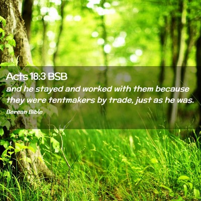 Picture 02 - Acts 18:3 BSB - and he stayed and worked with them because they - Bible Verse Picture
