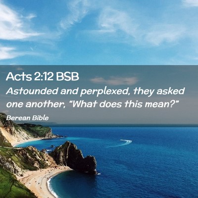 Picture 02 - Acts 2:12 BSB - Astounded and perplexed, they asked one another, - Bible Verse Picture