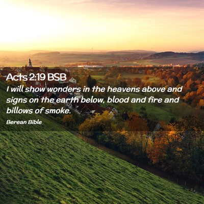 Picture 02 - Acts 2:19 BSB - I will show wonders in the heavens above and - Bible Verse Picture