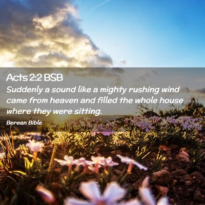Picture 02 - Acts 2:2 BSB - Suddenly a sound like a mighty rushing wind came - Bible Verse Picture