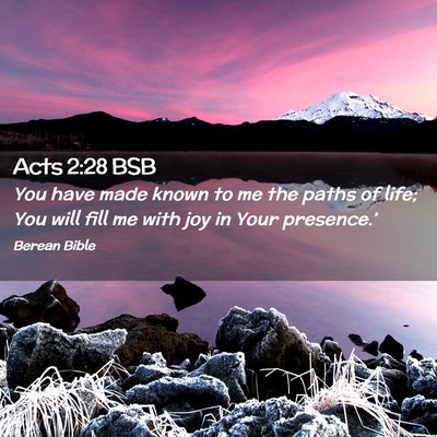 Picture 02 - Acts 2:28 BSB - You have made known to me the paths of life; You - Bible Verse Picture