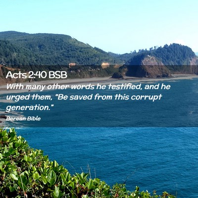 Picture 02 - Acts 2:40 BSB - With many other words he testified, and he urged - Bible Verse Picture