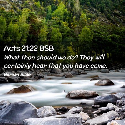 Picture 02 - Acts 21:22 BSB - What then should we do? They will certainly hear - Bible Verse Picture