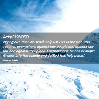 Picture 02 - Acts 21:28 BSB - crying out, “Men of Israel, help us! This is - Bible Verse Picture
