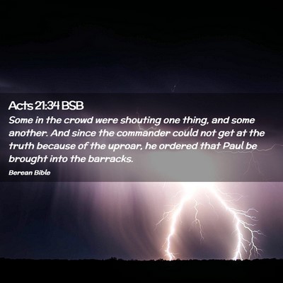 Picture 02 - Acts 21:34 BSB - Some in the crowd were shouting one thing, and - Bible Verse Picture