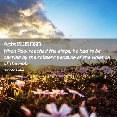 Picture 02 - Acts 21:35 BSB - When Paul reached the steps, he had to be carried - Bible Verse Picture