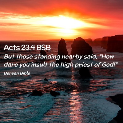 Picture 02 - Acts 23:4 BSB - But those standing nearby said, “How dare you - Bible Verse Picture