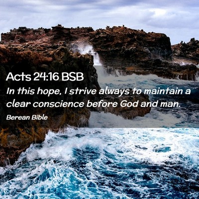 Picture 02 - Acts 24:16 BSB - In this hope, I strive always to maintain a clear - Bible Verse Picture
