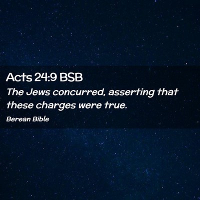 Picture 02 - Acts 24:9 BSB - The Jews concurred, asserting that these charges - Bible Verse Picture