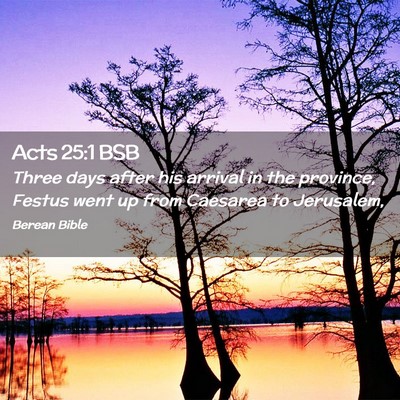 Picture 02 - Acts 25:1 BSB - Three days after his arrival in the province, - Bible Verse Picture