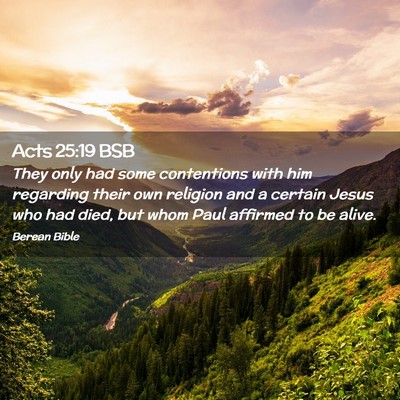 Picture 02 - Acts 25:19 BSB - They only had some contentions with him regarding - Bible Verse Picture