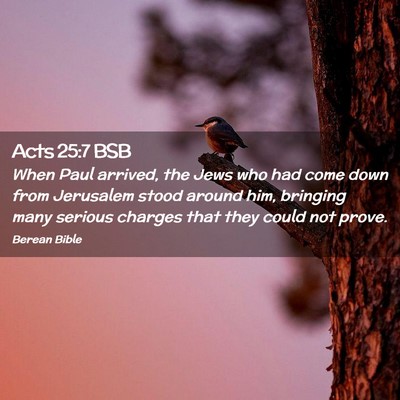 Picture 02 - Acts 25:7 BSB - When Paul arrived, the Jews who had come down - Bible Verse Picture