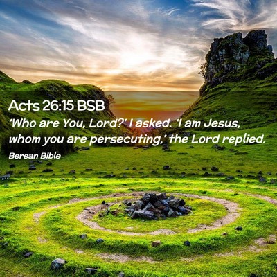 Picture 02 - Acts 26:15 BSB - ‘Who are You, Lord?’ I asked. ‘I am Jesus, - Bible Verse Picture