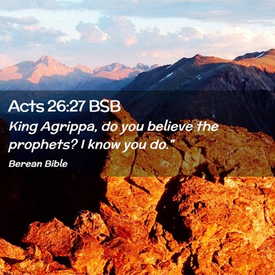 Picture 02 - Acts 26:27 BSB - King Agrippa, do you believe the prophets? I know - Bible Verse Picture