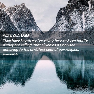 Picture 02 - Acts 26:5 BSB - They have known me for a long time and can - Bible Verse Picture