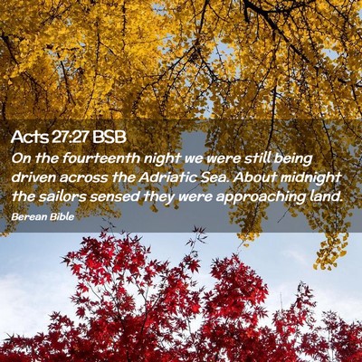 Picture 02 - Acts 27:27 BSB - On the fourteenth night we were still being - Bible Verse Picture