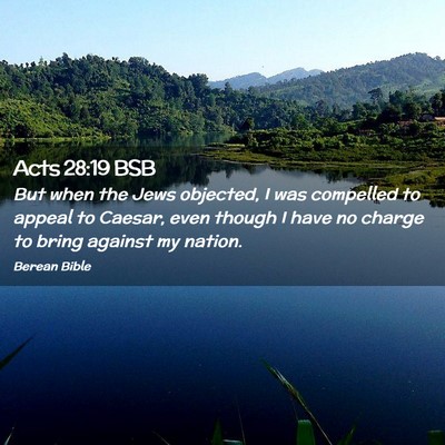 Picture 02 - Acts 28:19 BSB - But when the Jews objected, I was compelled to - Bible Verse Picture