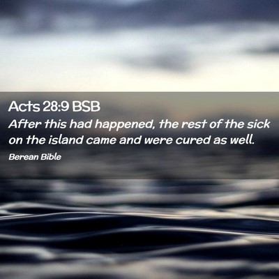 Picture 02 - Acts 28:9 BSB - After this had happened, the rest of the sick on - Bible Verse Picture