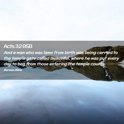 Picture 02 - Acts 3:2 BSB - And a man who was lame from birth was being - Bible Verse Picture