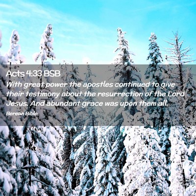 Picture 02 - Acts 4:33 BSB - With great power the apostles continued to give - Bible Verse Picture