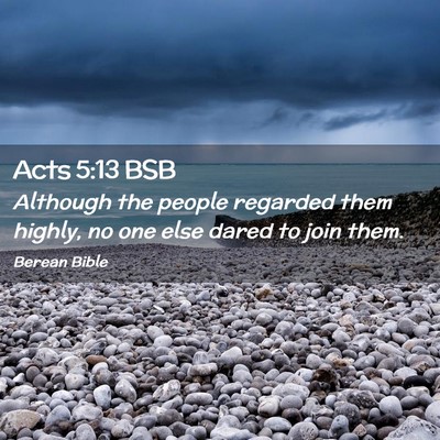 Picture 02 - Acts 5:13 BSB - Although the people regarded them highly, no one - Bible Verse Picture