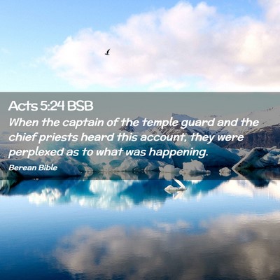Picture 02 - Acts 5:24 BSB - When the captain of the temple guard and the - Bible Verse Picture