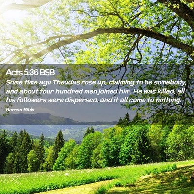 Picture 02 - Acts 5:36 BSB - Some time ago Theudas rose up, claiming to be - Bible Verse Picture