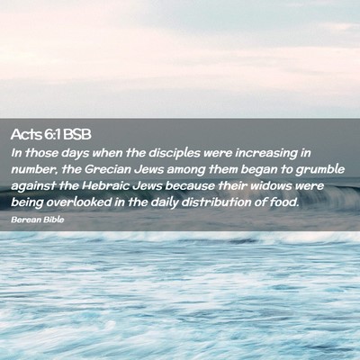 Picture 02 - Acts 6:1 BSB - In those days when the disciples were increasing - Bible Verse Picture