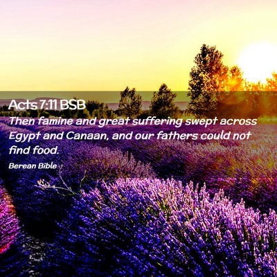 Picture 02 - Acts 7:11 BSB - Then famine and great suffering swept across - Bible Verse Picture