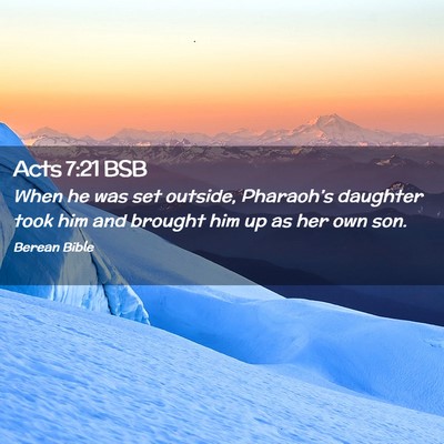 Picture 02 - Acts 7:21 BSB - When he was set outside, Pharaoh’s daughter - Bible Verse Picture