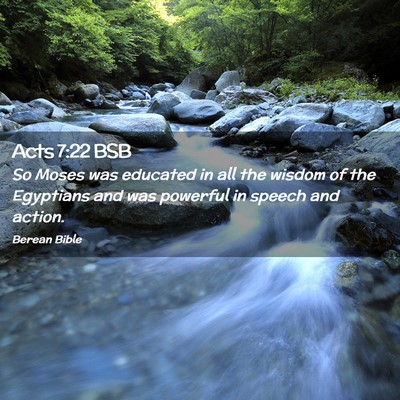 Picture 02 - Acts 7:22 BSB - So Moses was educated in all the wisdom of the - Bible Verse Picture