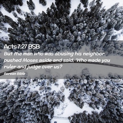 Picture 02 - Acts 7:27 BSB - But the man who was abusing his neighbor pushed - Bible Verse Picture