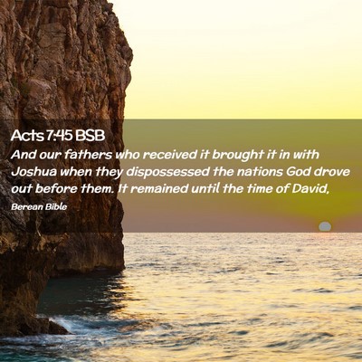 Picture 02 - Acts 7:45 BSB - And our fathers who received it brought it in - Bible Verse Picture