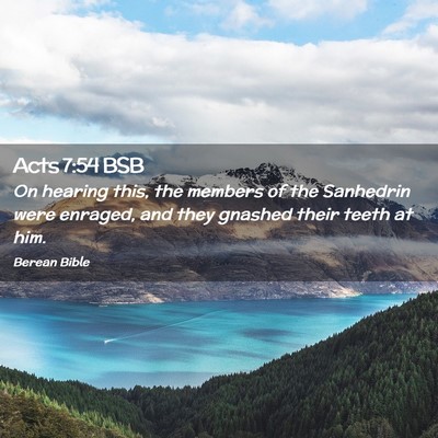 Picture 02 - Acts 7:54 BSB - On hearing this, the members of the Sanhedrin - Bible Verse Picture