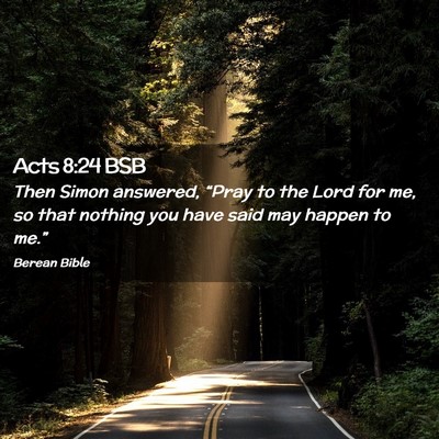 Picture 02 - Acts 8:24 BSB - Then Simon answered, “Pray to the Lord for me, - Bible Verse Picture