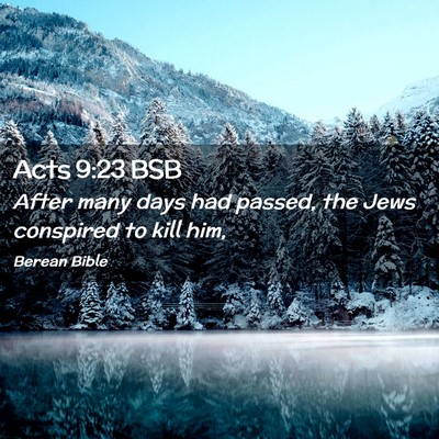 Picture 02 - Acts 9:23 BSB - After many days had passed, the Jews conspired to - Bible Verse Picture