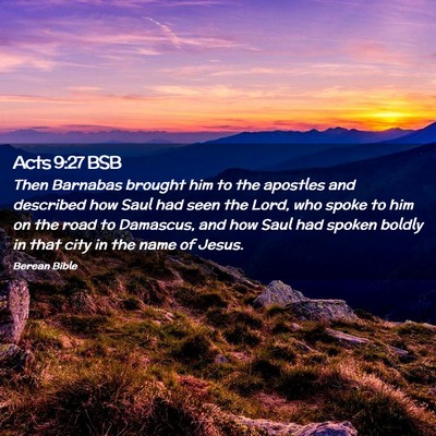 Picture 02 - Acts 9:27 BSB - Then Barnabas brought him to the apostles and - Bible Verse Picture
