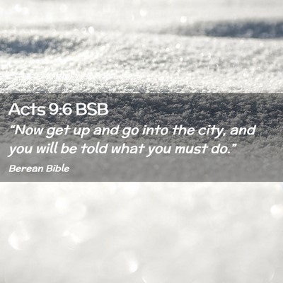 Picture 02 - Acts 9:6 BSB - “Now get up and go into the city, and you will - Bible Verse Picture