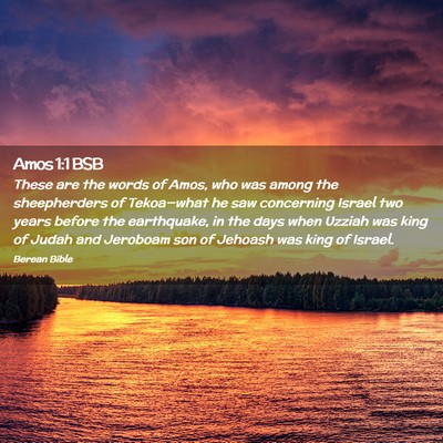 Picture 02 - Amos 1:1 BSB - These are the words of Amos, who was among the - Bible Verse Picture