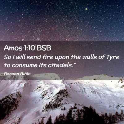 Picture 02 - Amos 1:10 BSB - So I will send fire upon the walls of Tyre to - Bible Verse Picture