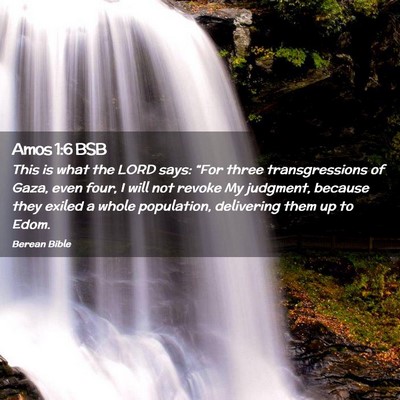 Picture 02 - Amos 1:6 BSB - This is what the LORD says: “For three - Bible Verse Picture