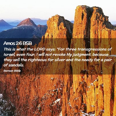Picture 02 - Amos 2:6 BSB - This is what the LORD says: “For three - Bible Verse Picture