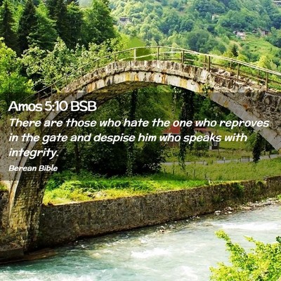 Picture 02 - Amos 5:10 BSB - There are those who hate the one who reproves in - Bible Verse Picture