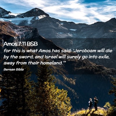 Picture 02 - Amos 7:11 BSB - for this is what Amos has said: ‘Jeroboam will - Bible Verse Picture