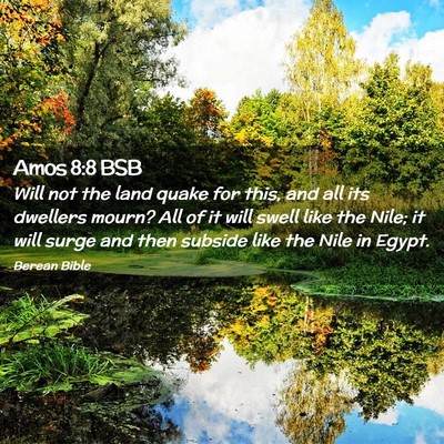 Picture 02 - Amos 8:8 BSB - Will not the land quake for this, and all its - Bible Verse Picture